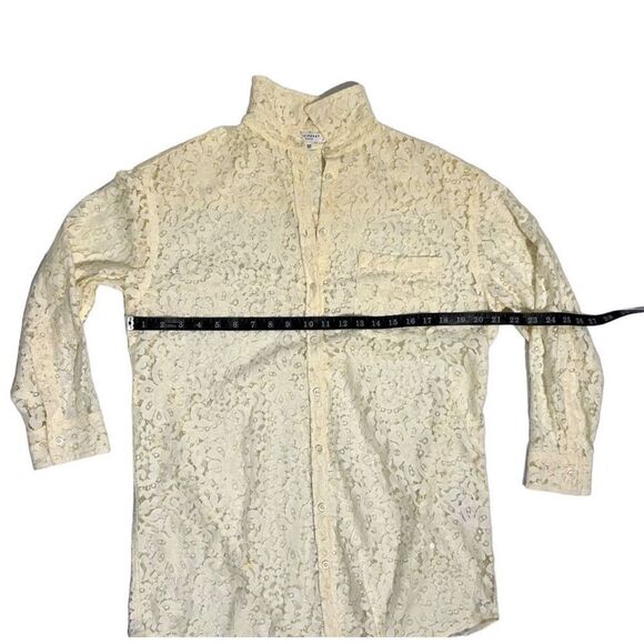 Equipment Small Cream Lace Button Front Long Sleeve Shirt Women’s - Picture 9 of 10
